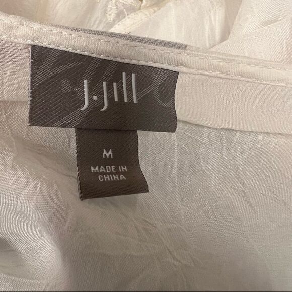 👠J Jill peasant romantic embroidered top. Size Med - Picture 9 of 10